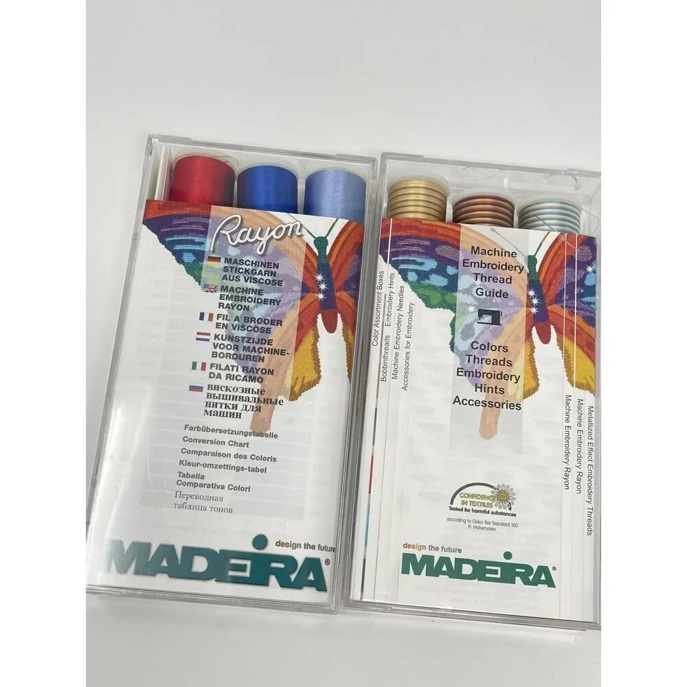Lot of 35 Spools Madeira Rayon Filament Thread 200m Mixed Colors 33 NEW 2 Used